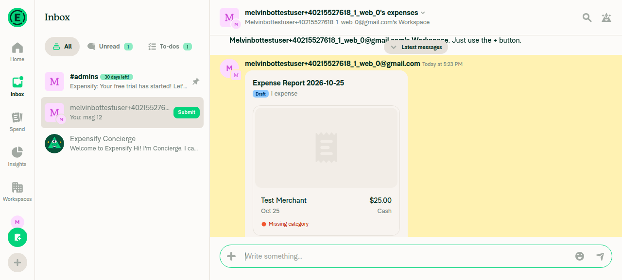 Back in workspace chat, preview visible