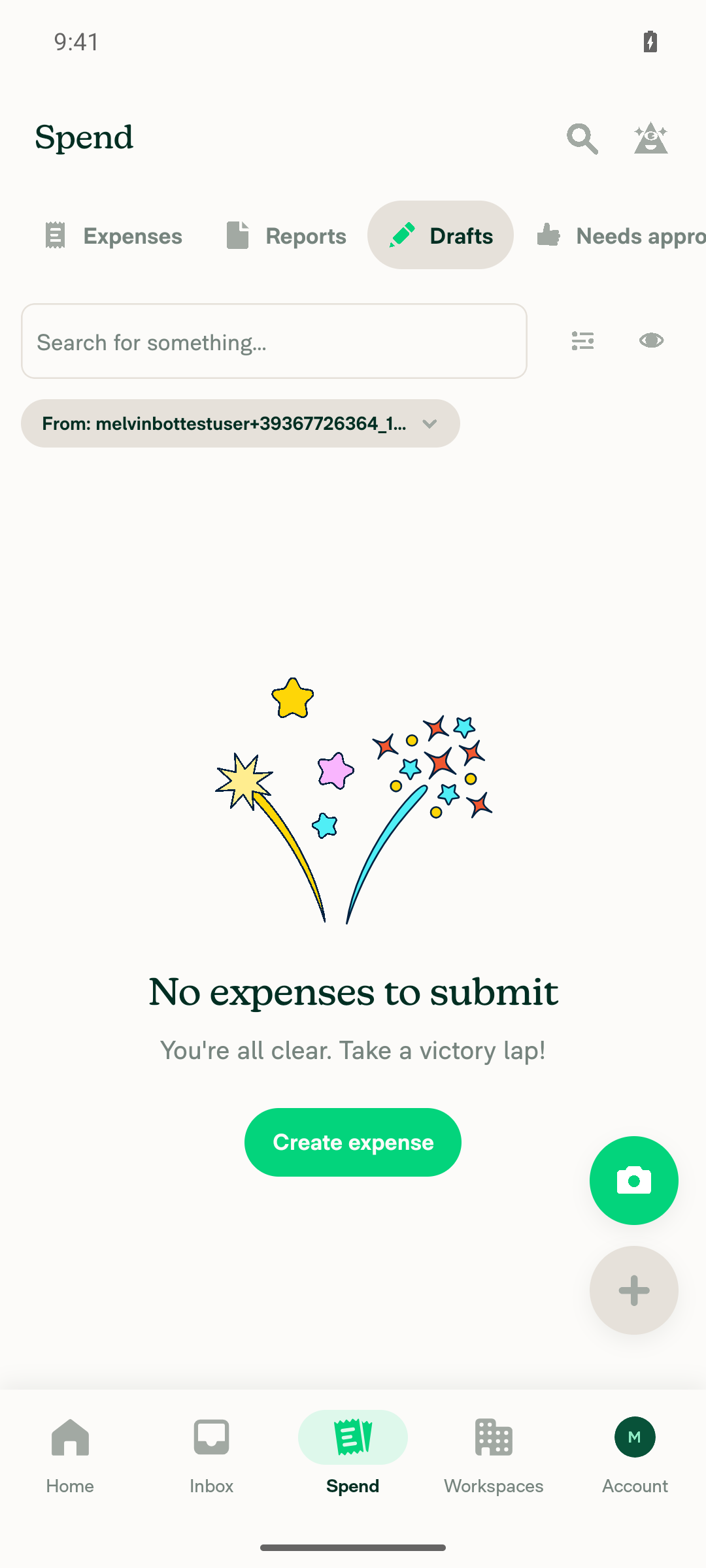 Rejected chip absent after deleting the rejected expense