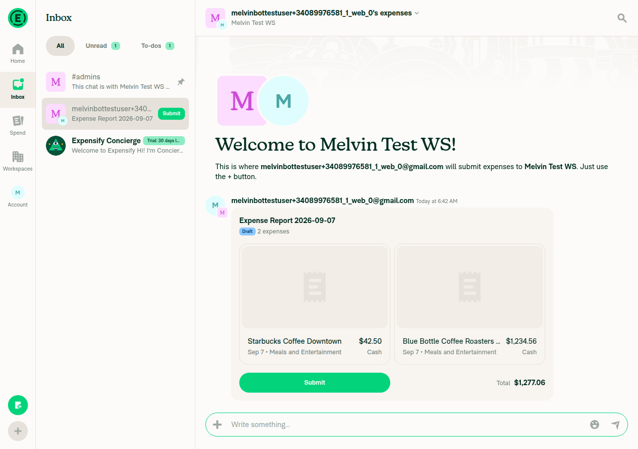 Report preview with two transaction preview cards: 15px merchant and amount, 13px date and category