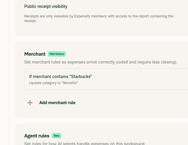 Zoom on the merchant rule row description and title lines