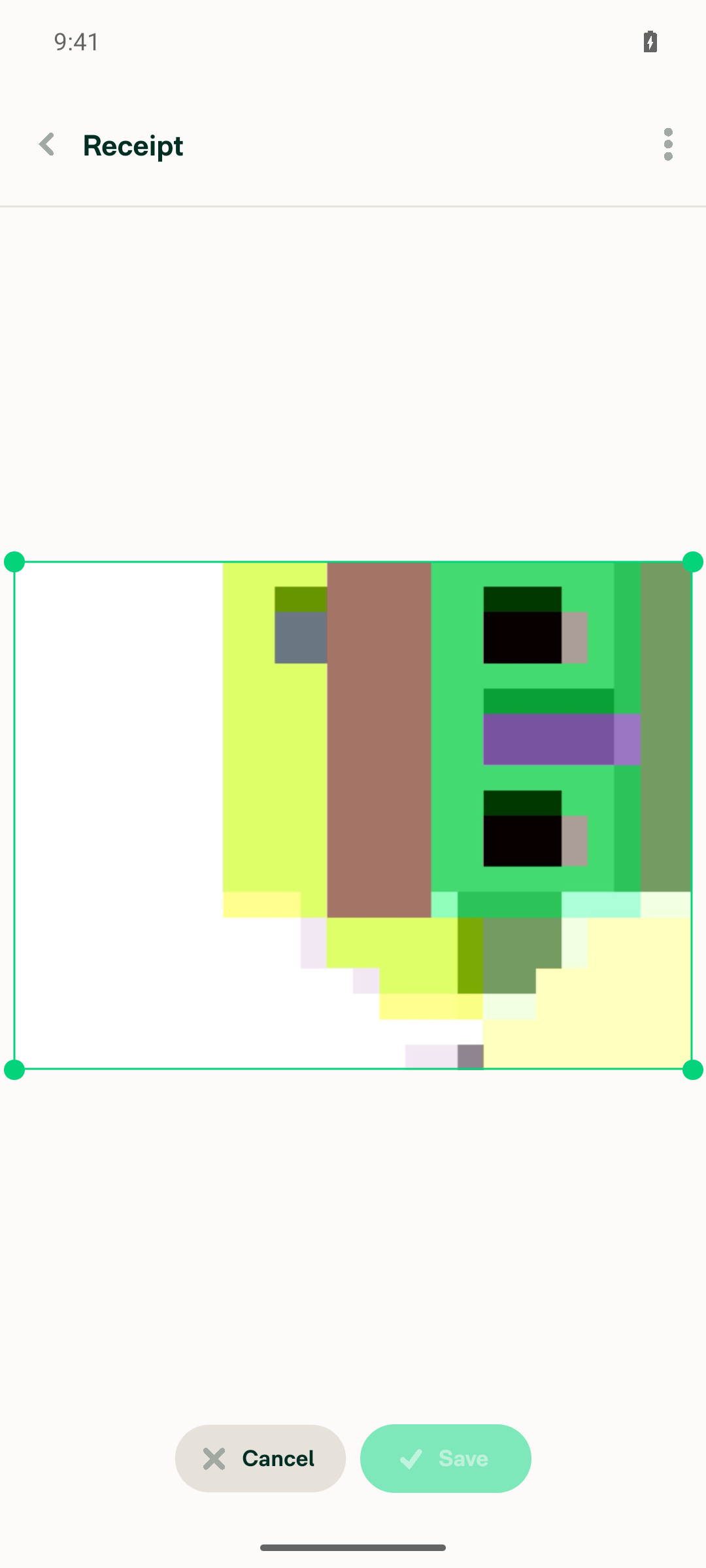 normal receipt crop mode