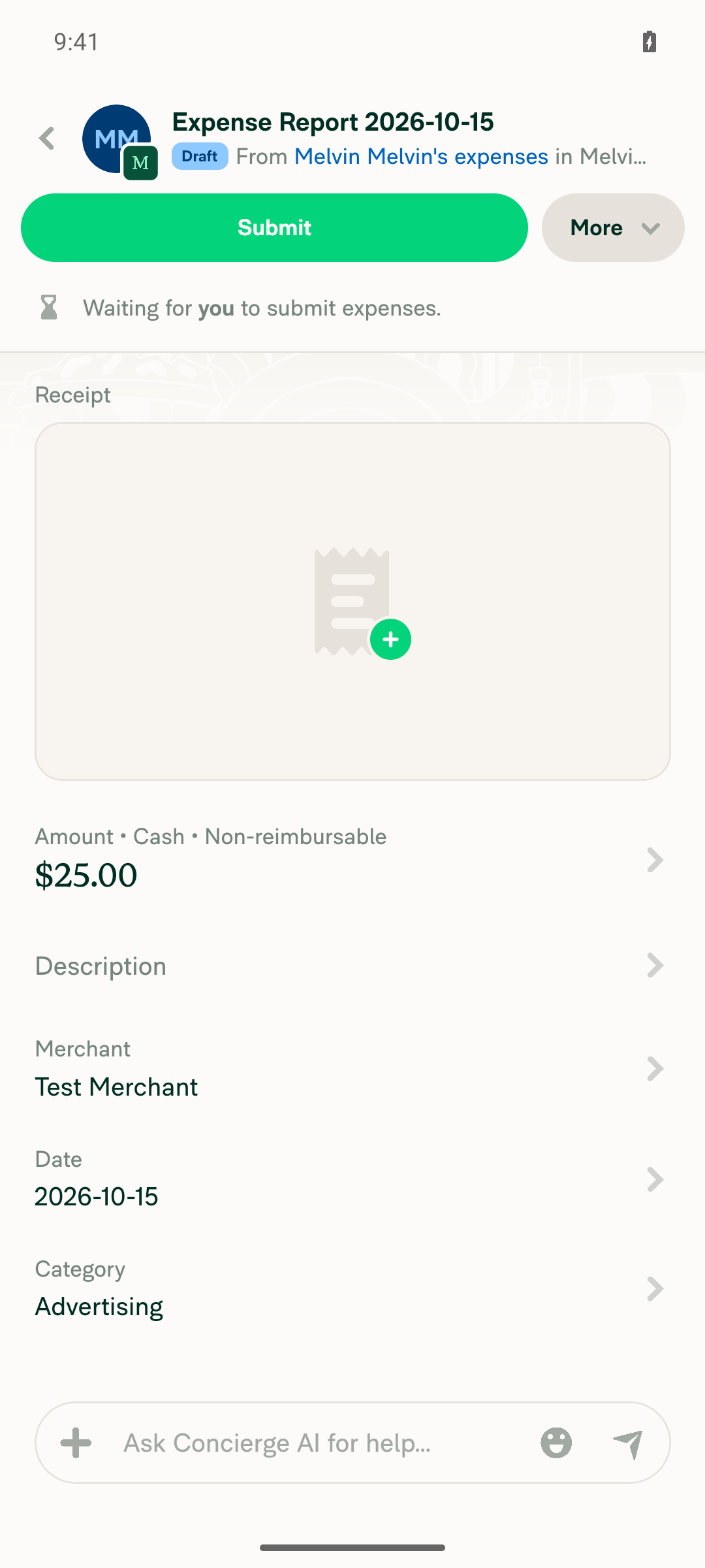 Reopened expense still Non-reimbursable