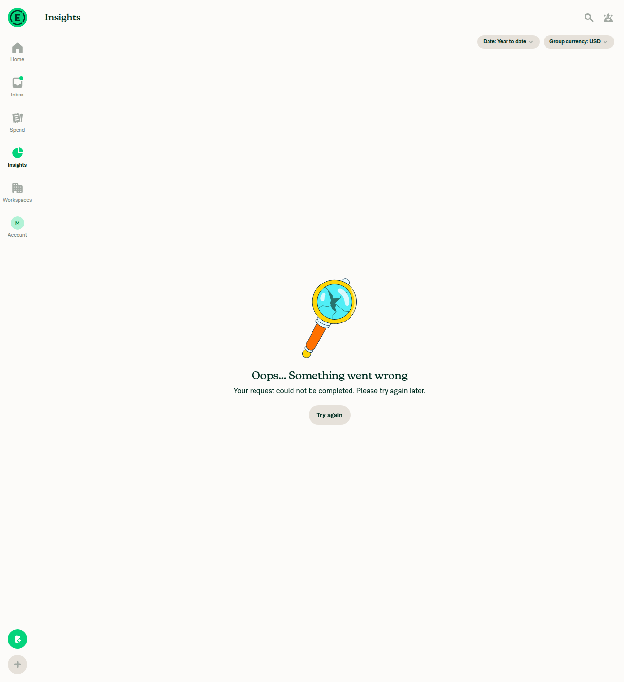 Insights error after selecting Day