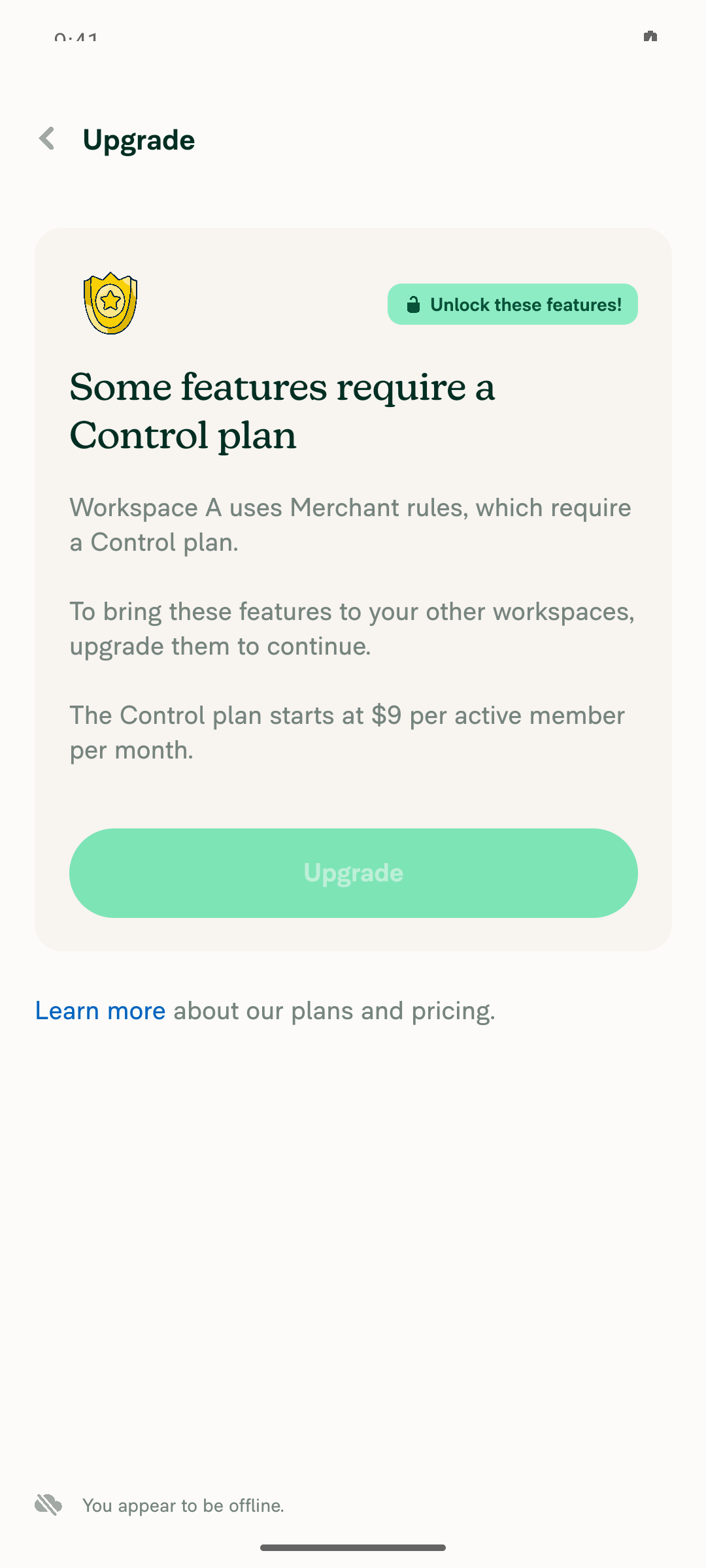 Offline upgrade prompt