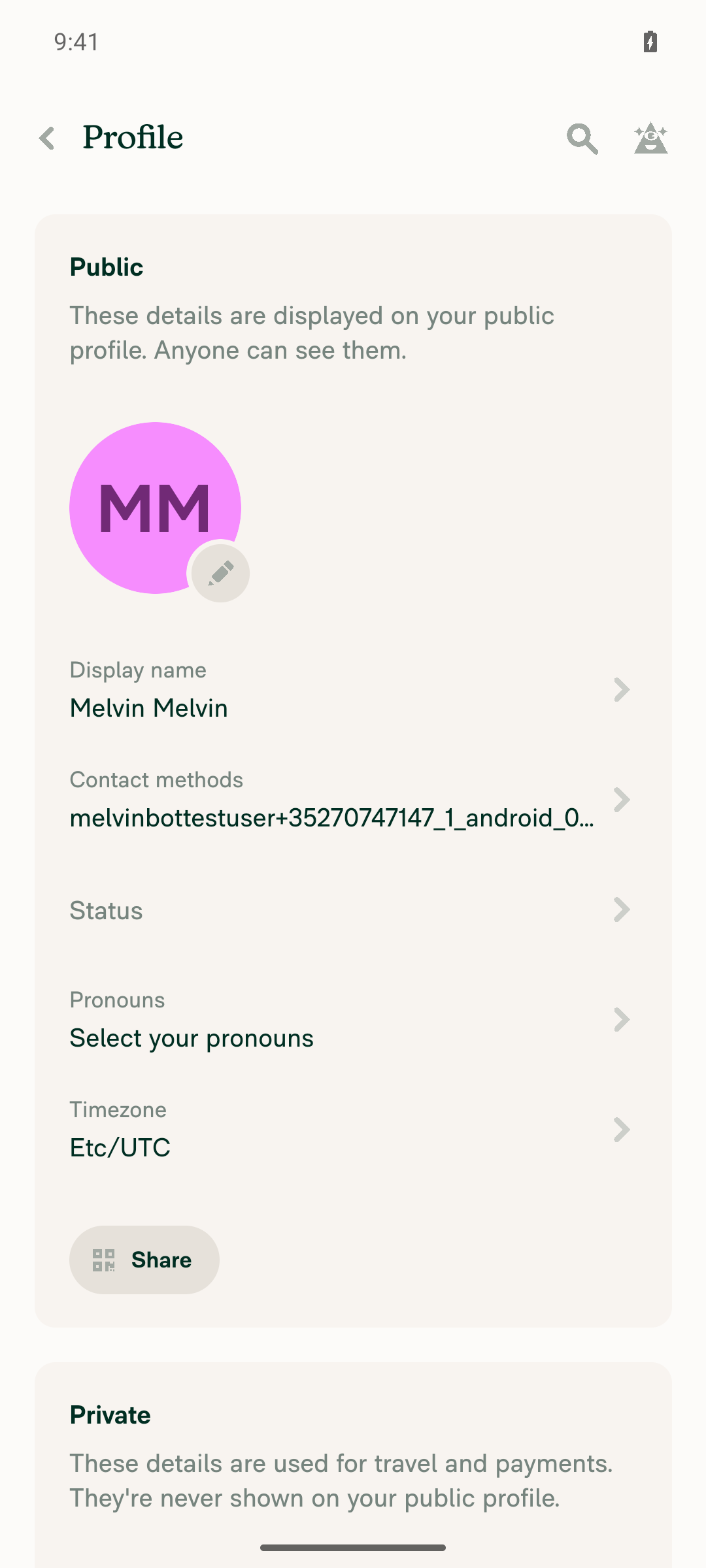 Account Profile Section cards with rounded corners