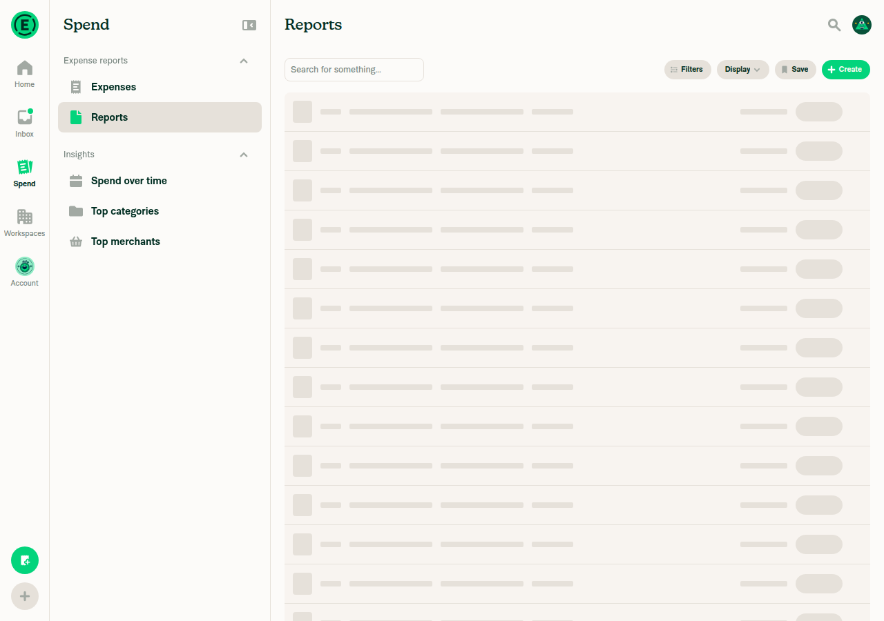 Reports search empty state