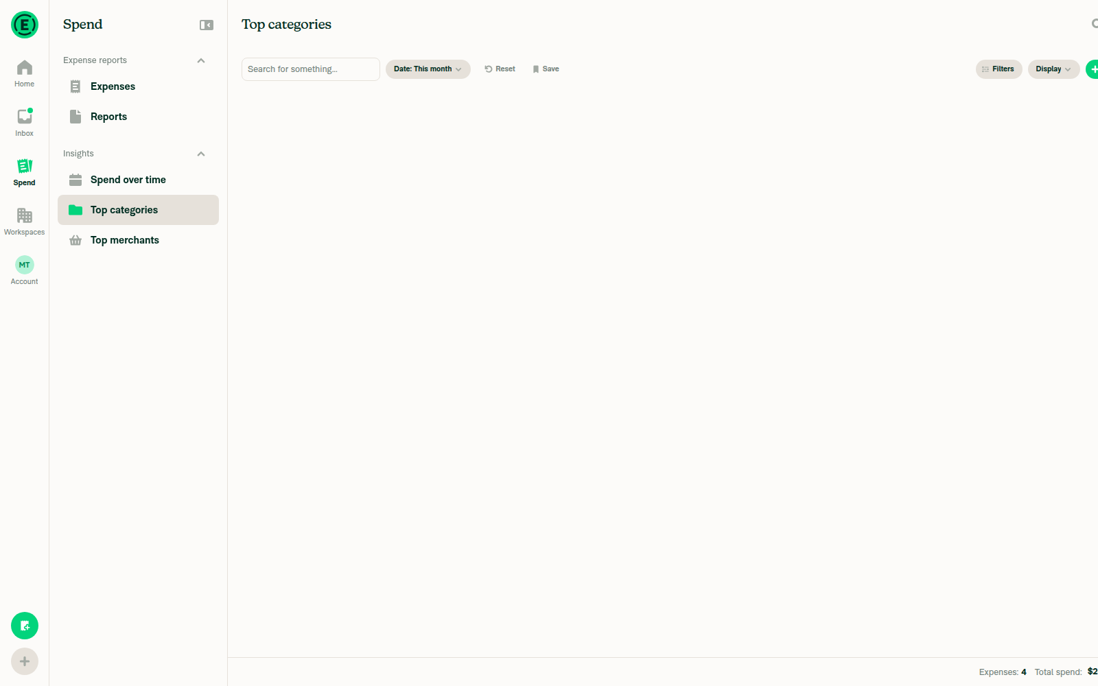 Top categories pie view blank