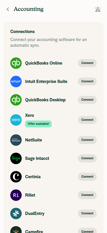 Accounting Connections at 375px width