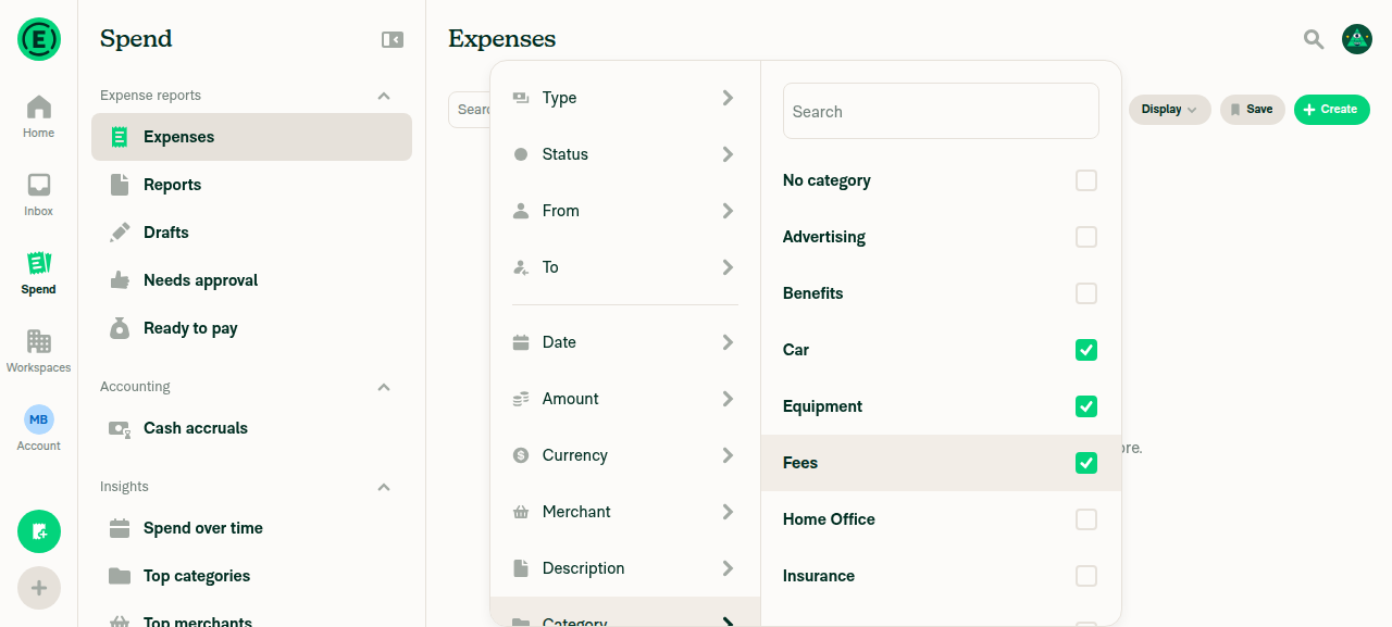 After selecting Fees - list unchanged, no scroll jump
