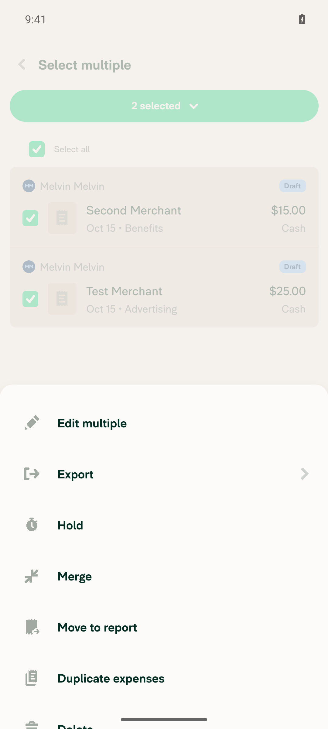 Bulk-action menu unresponsive