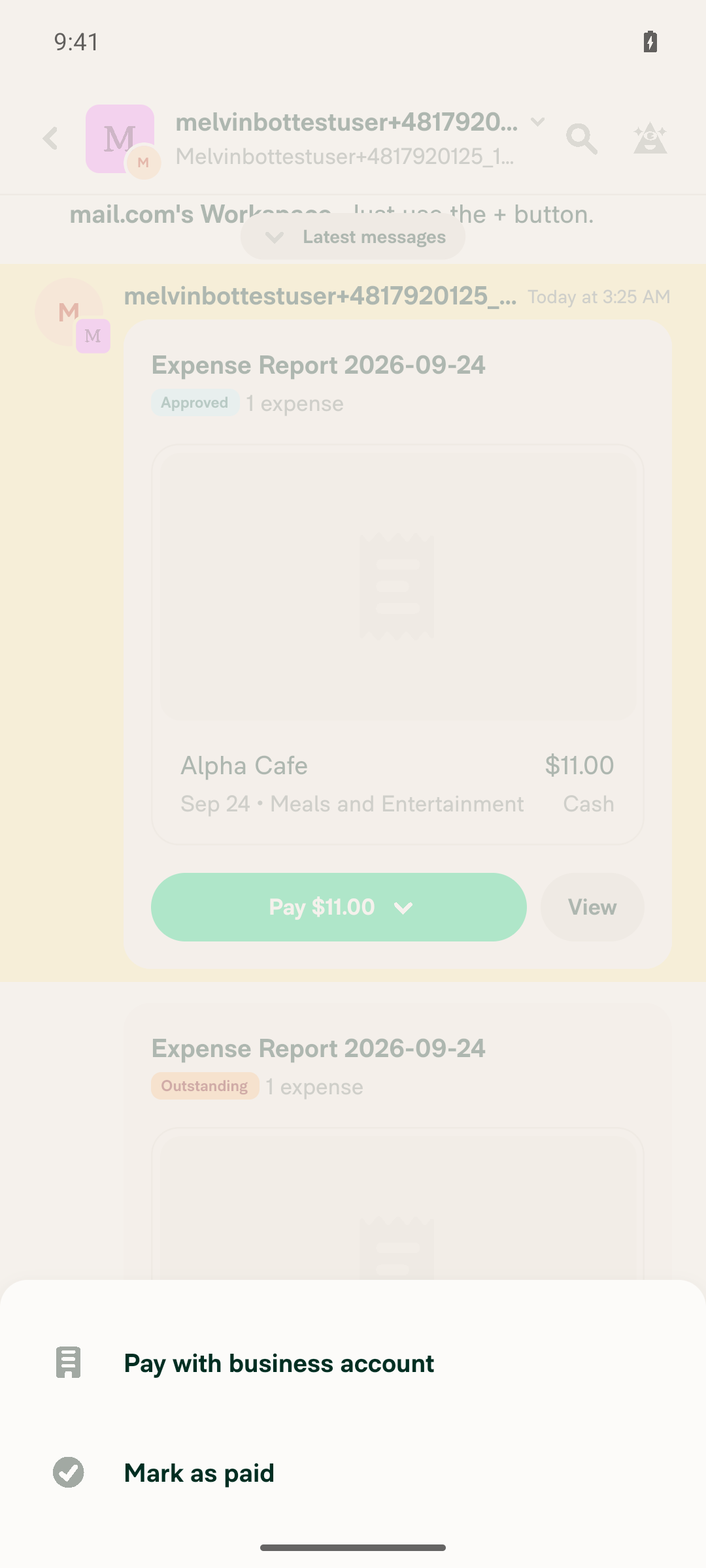 App frozen with Pay popover stuck on screen after Mark as paid