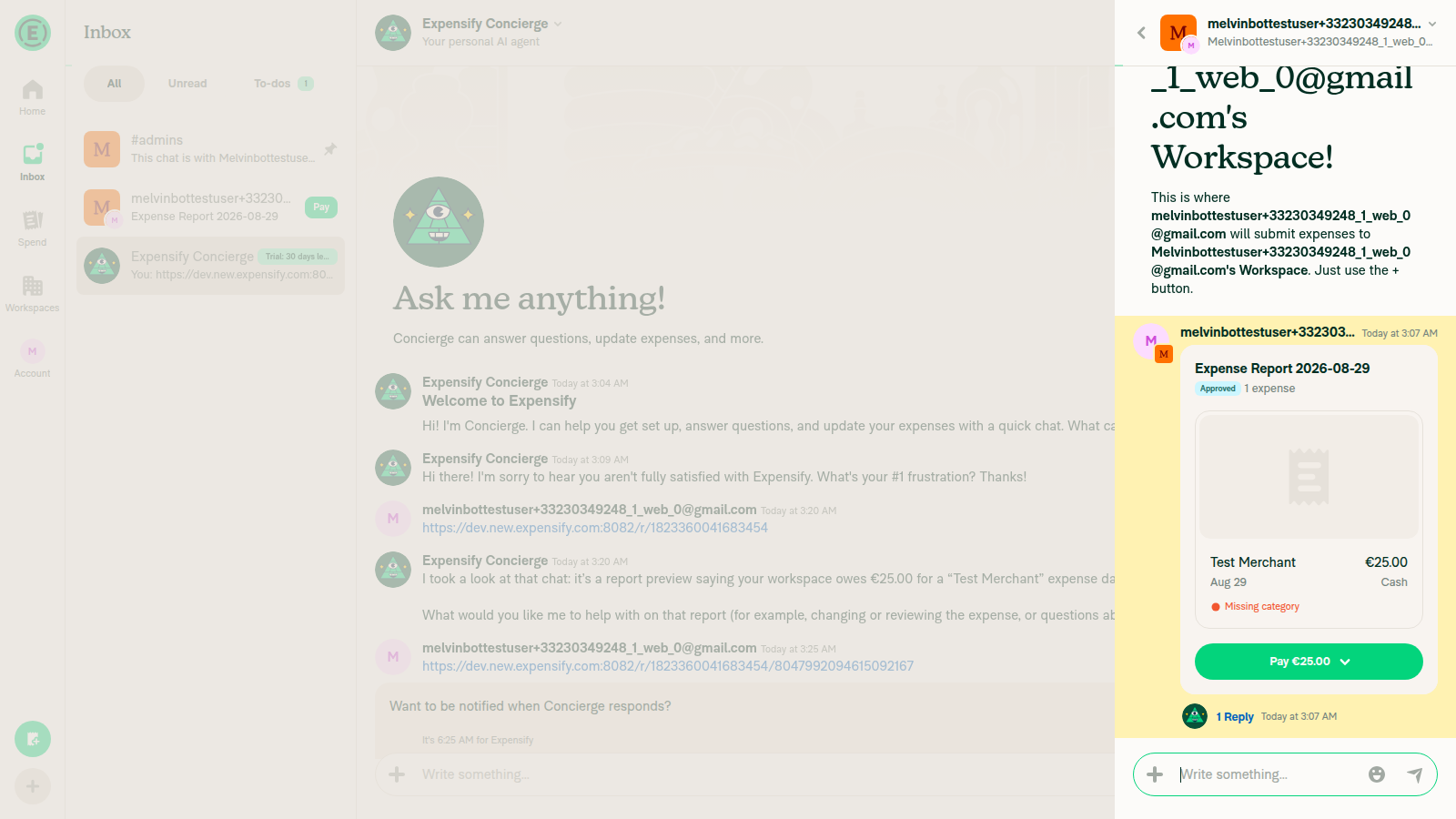 Message deep link highlights the message without redirecting