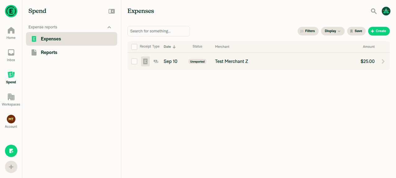 After delete header and sidebar both show Expenses but filter chip is gone