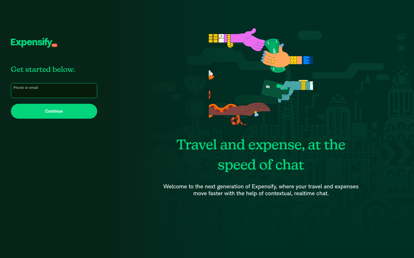 Sign-in page top view showing welcome header (H2) and hero heading (H1)
