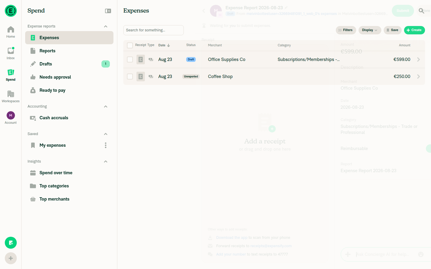 Clicking the Date cell navigates into the report rather than revealing the hover-gated inline-edit pencil